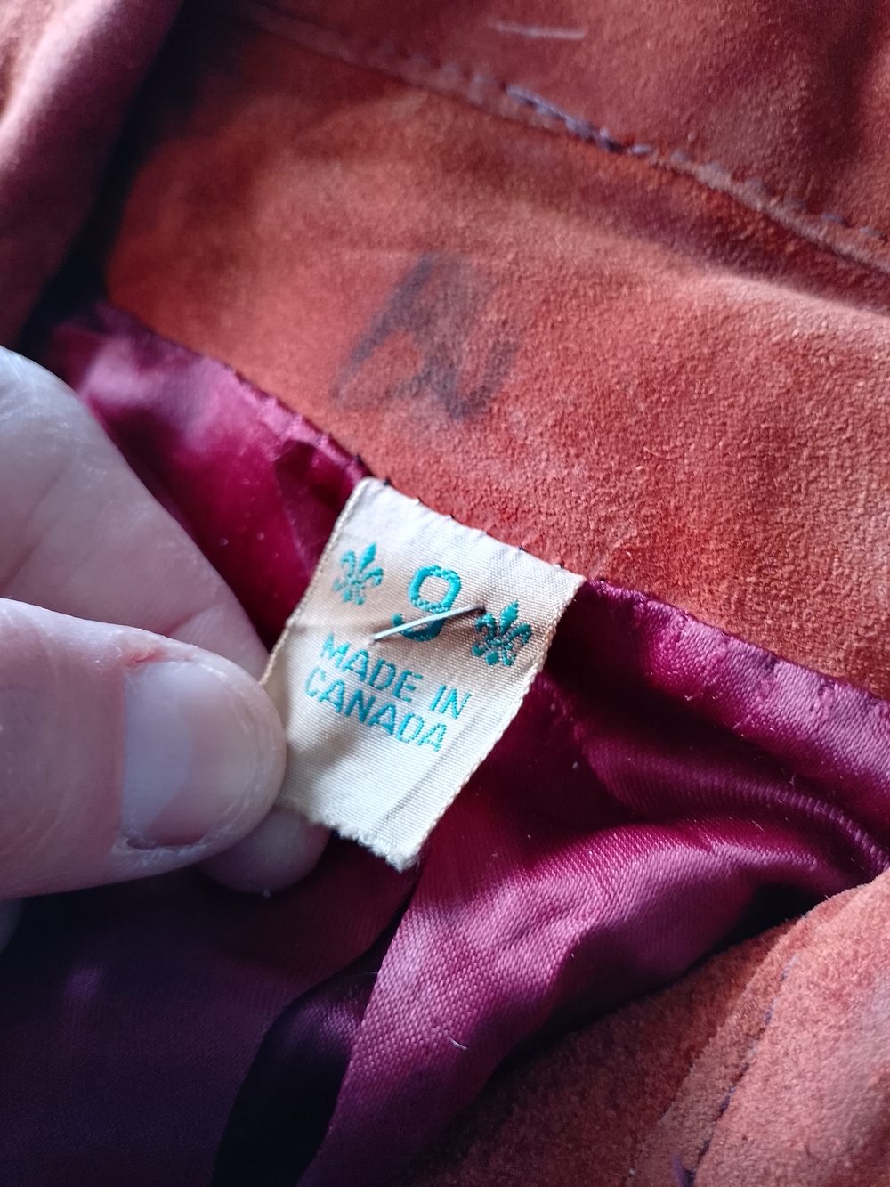 VINTAGE Suede Button-Front Jacket in Rust Orange - Picture 2 of 9